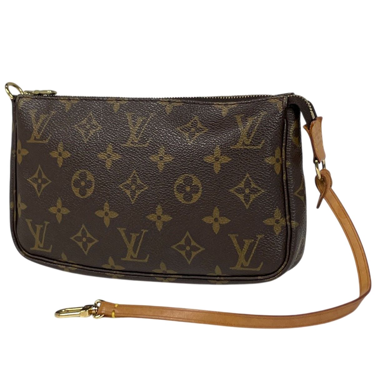 Louis Vuitton Pochette Makeup Cosmetics Pouch Monogram Brown