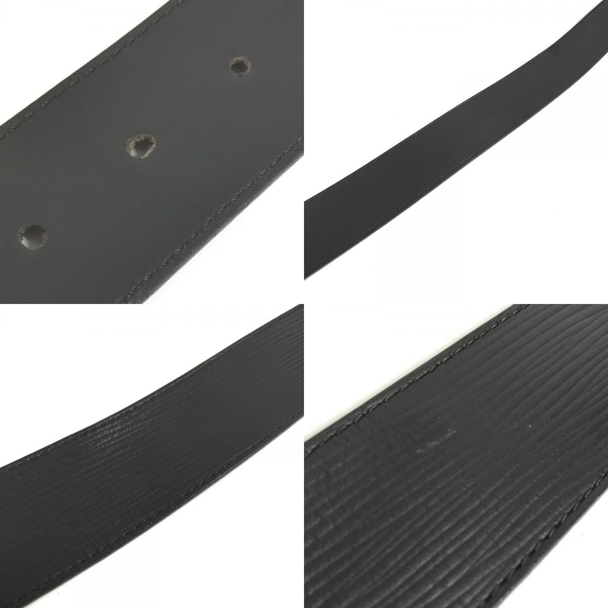 Louis Vuitton Belt Ceinture LV Initial Epi Leather Noir Black — view 8