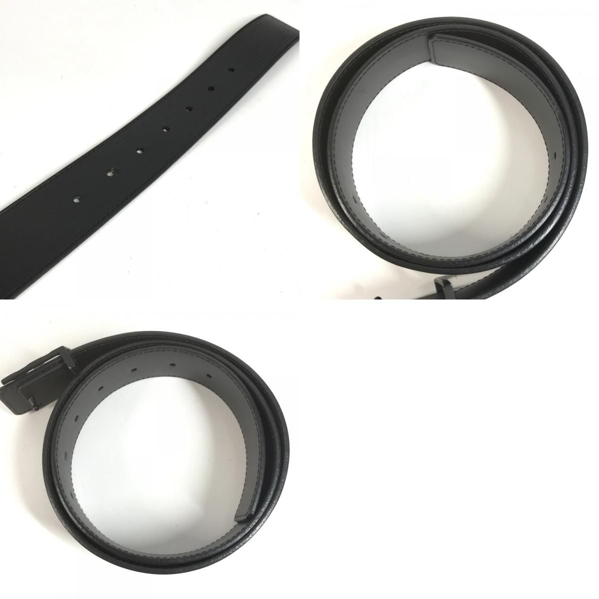 Louis Vuitton Belt Ceinture LV Initial Epi Leather Noir Black — view 9