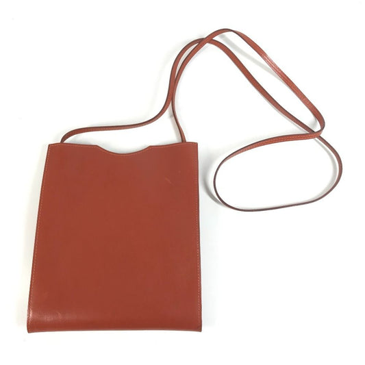Hermes Shoulder Bag Onimetou Leather Brown