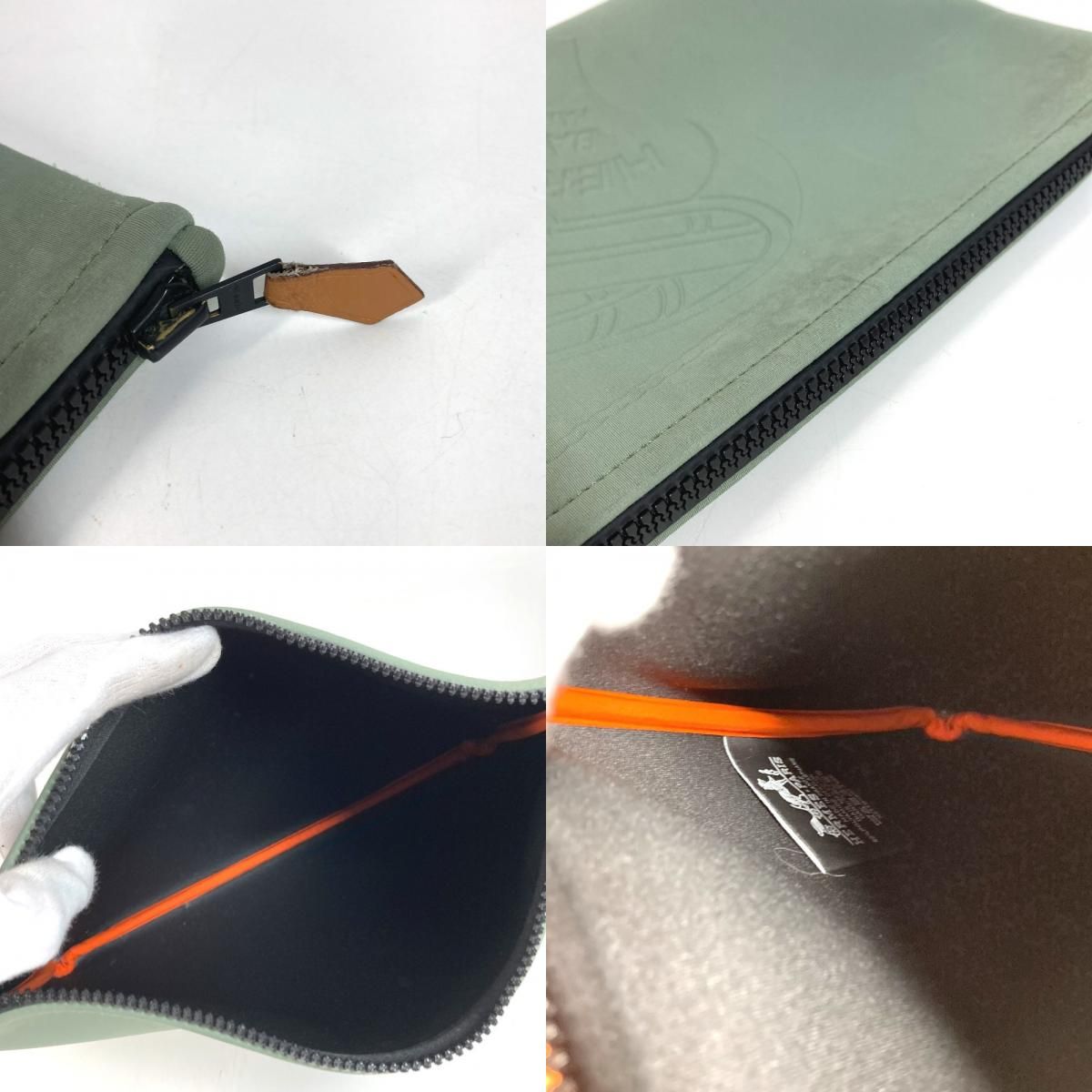 Hermes Pouch Neobain MM Thalassa Polyamide Khaki — view 9