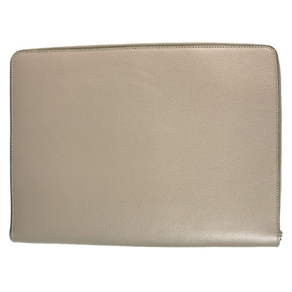 Fendi Clutch PC Case Computer Leather Gray Brown