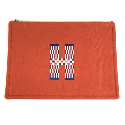 Hermes Pouch Flat Natte GM Wool Tomet Orange