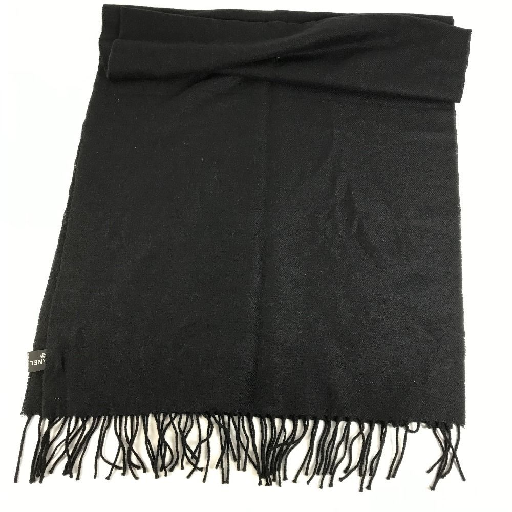 Chanel Scarf Faux Pearl Cashmere Black — view 6