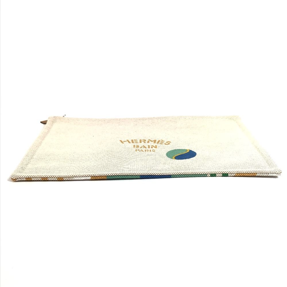 Hermes Pouch Flat Bal-o-bon Print 01 Cotton Camel Beige — view 5