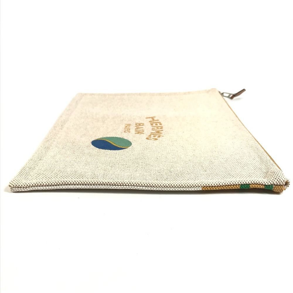 Hermes Pouch Flat Bal-o-bon Print 01 Cotton Camel Beige — view 3