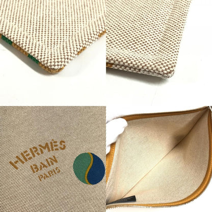 Hermes Pouch Flat Bal-o-bon Print 01 Cotton Camel Beige — view 8
