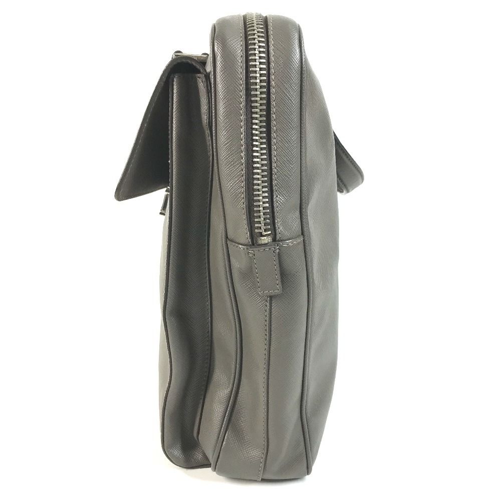 Prada Handbag Business Bag Saffiano Leather Gray — view 3