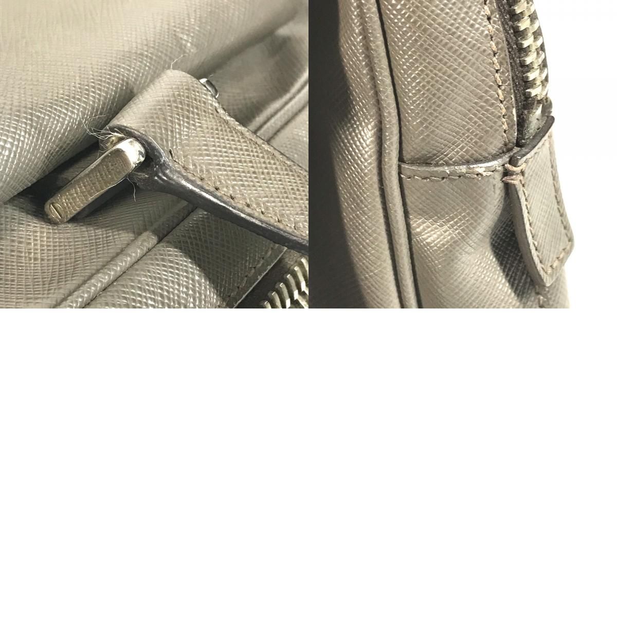 Prada Handbag Business Bag Saffiano Leather Gray — view 9