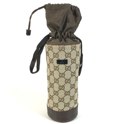 Gucci Pouch Bottle Holder GG Canvas Leather Beige