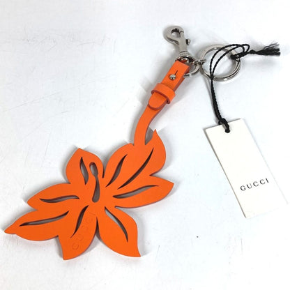 Gucci Key Holder Flower Leather Orange — view 5