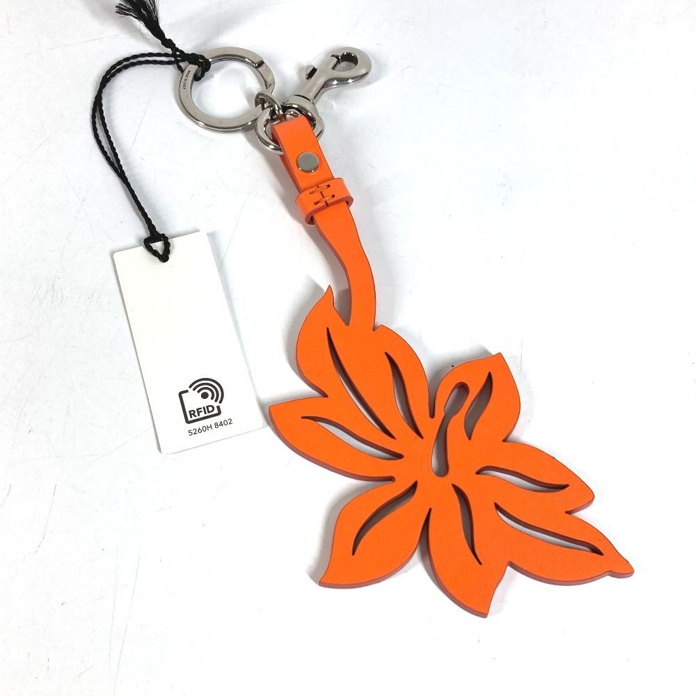 Gucci Key Holder Flower Leather Orange