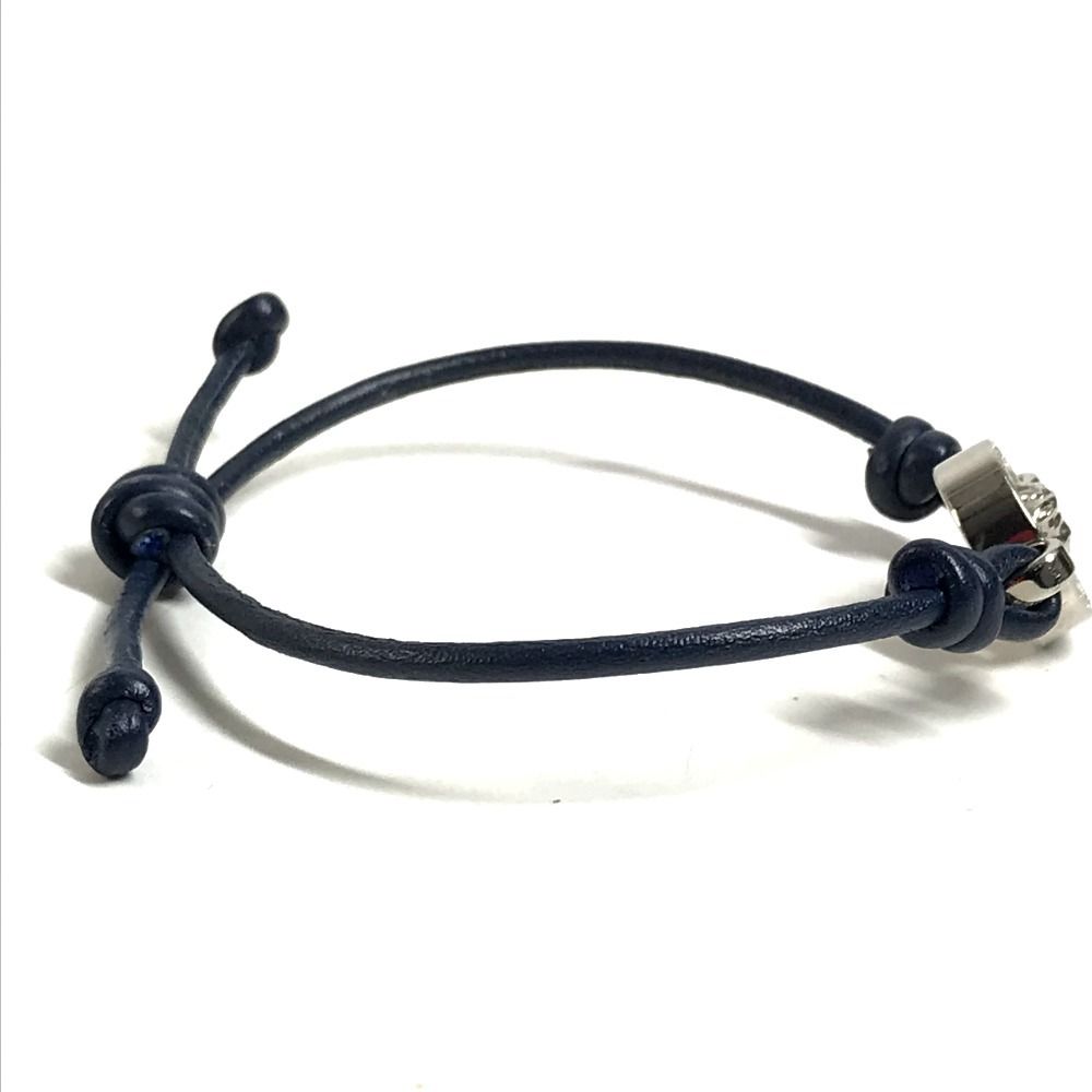 Versace Chi Bracelet Medu Sa Logo Leather Navy — view 4