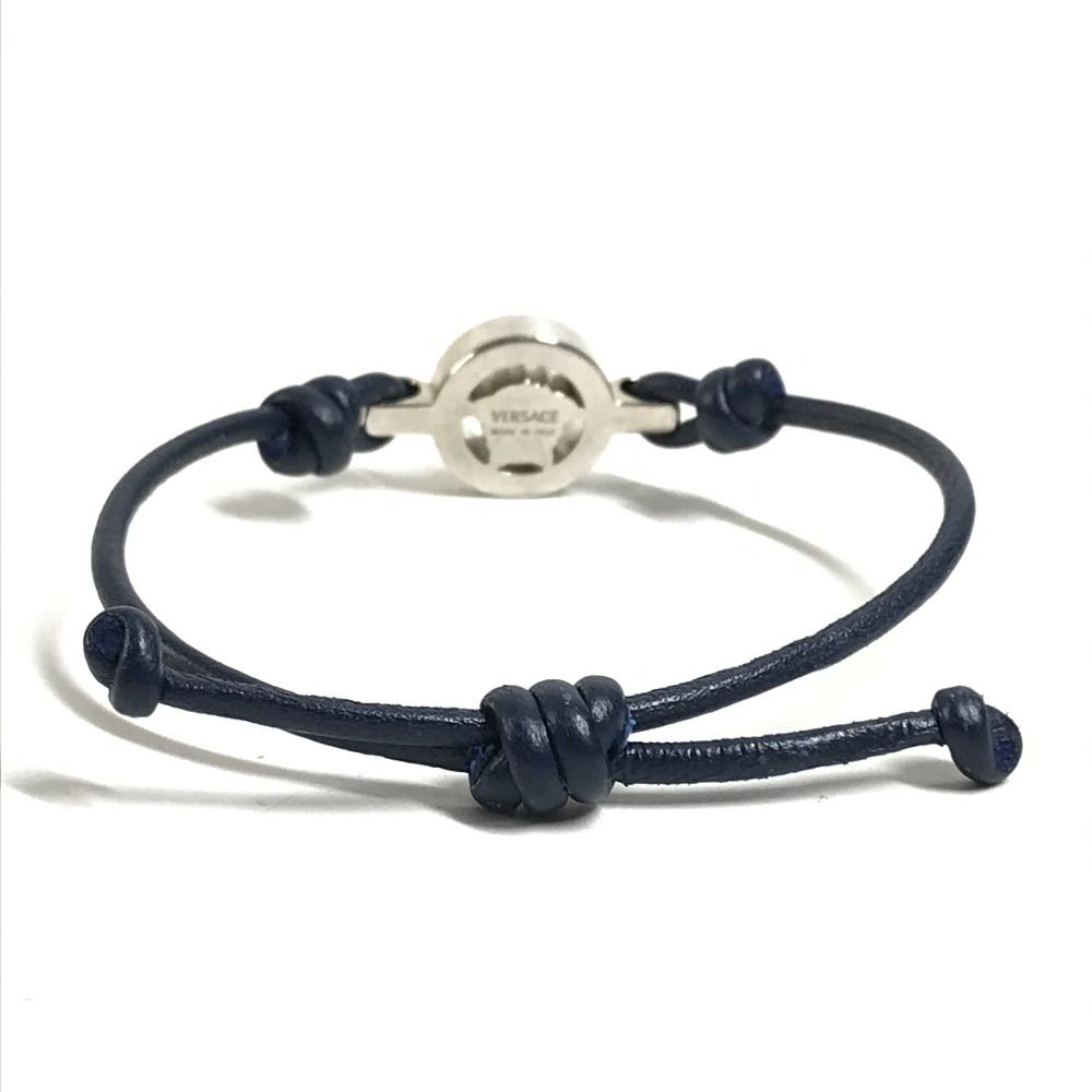 Versace Chi Bracelet Medu Sa Logo Leather Navy — view 5