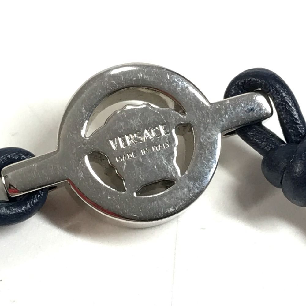 Versace Chi Bracelet Medu Sa Logo Leather Navy — view 7