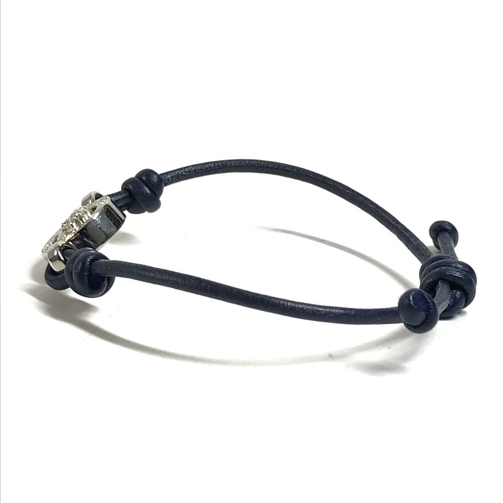 Versace Chi Bracelet Medu Sa Logo Leather Navy — view 3