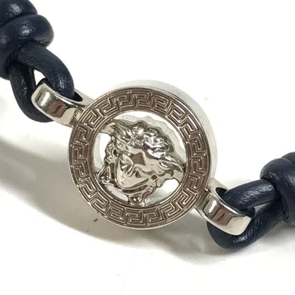 Versace Chi Bracelet Medu Sa Logo Leather Navy — view 6