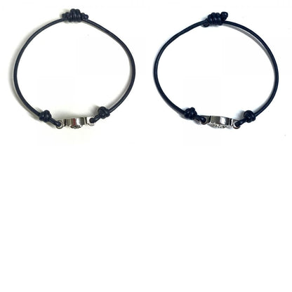 Versace Chi Bracelet Medu Sa Logo Leather Navy — view 9