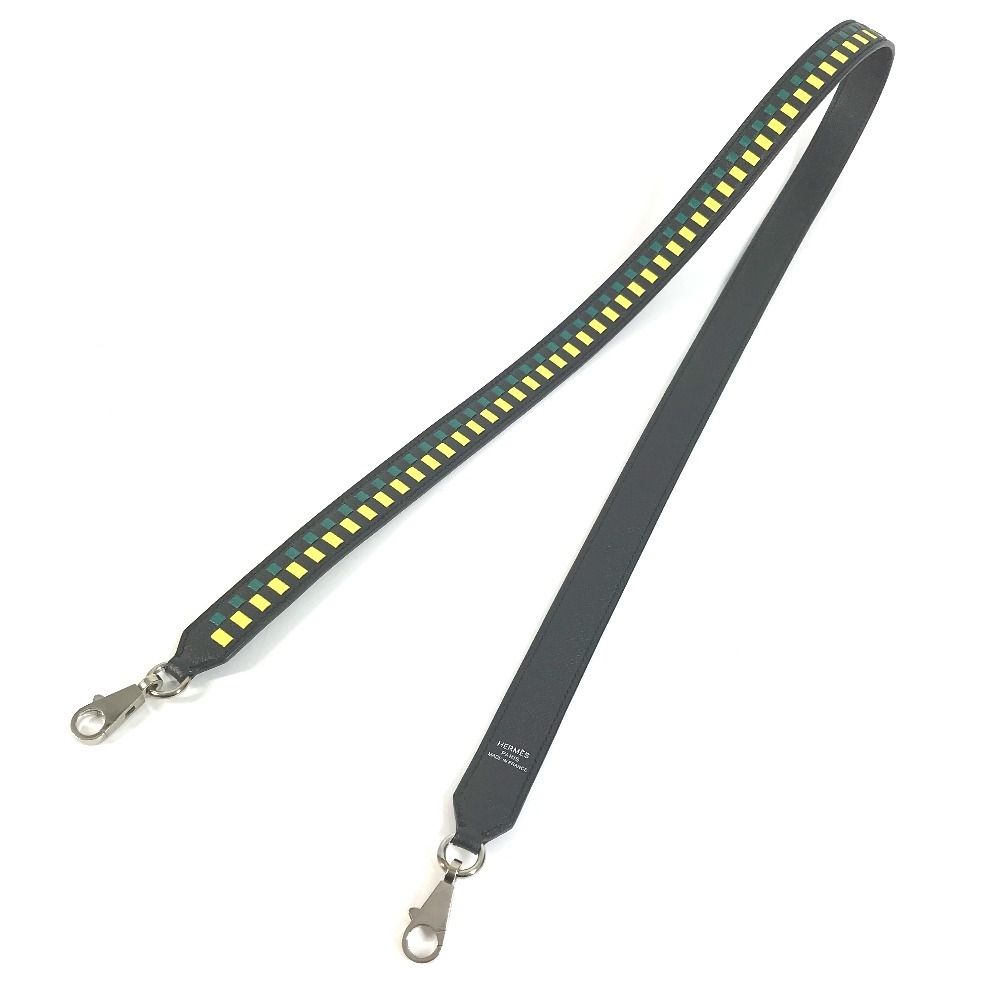 Hermes Shoulder Strap Bandouliere Tresage de Cuir Epsom Black