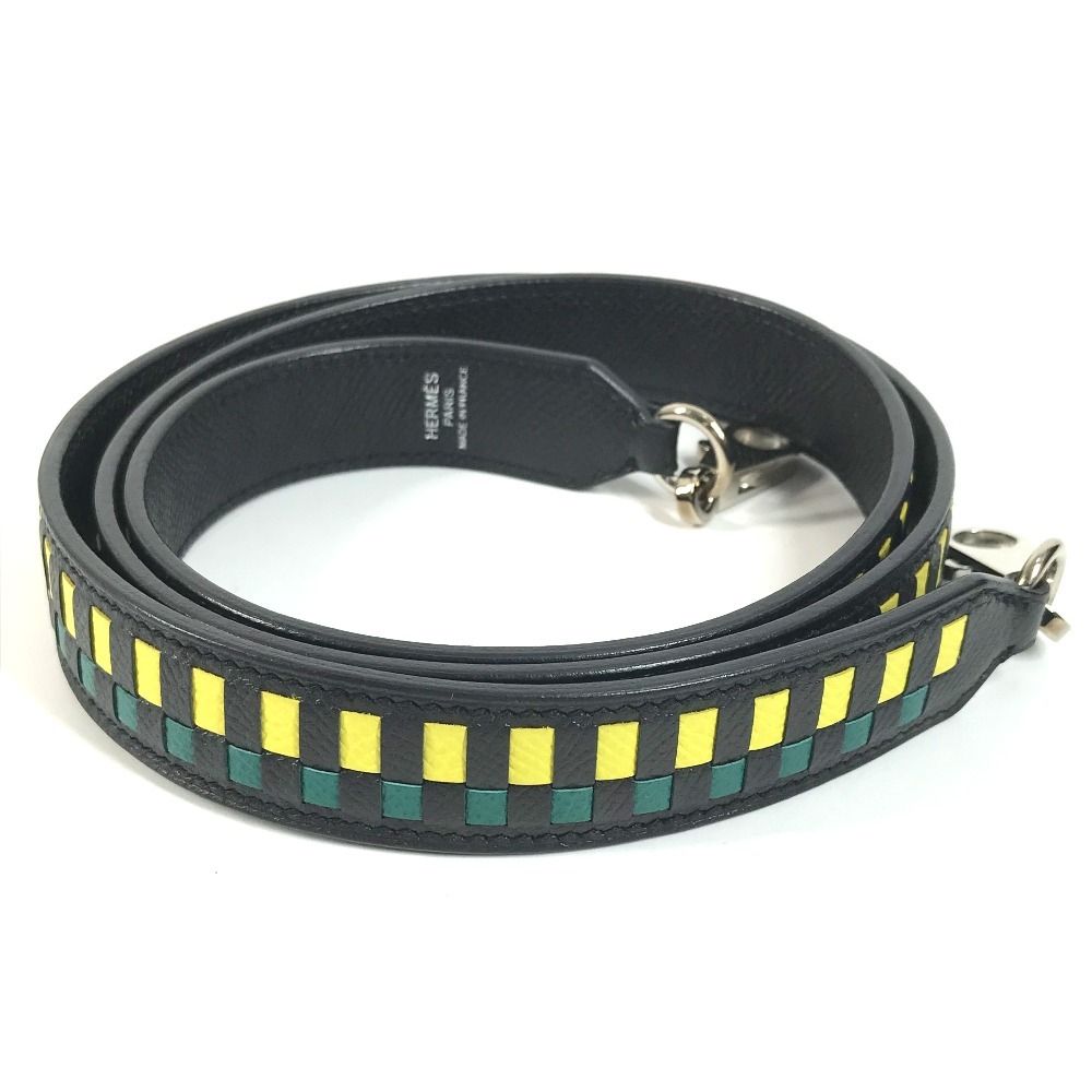 Hermes Shoulder Strap Bandouliere Tresage de Cuir Epsom Black — view 7