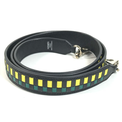Hermes Shoulder Strap Bandouliere Tresage de Cuir Epsom Black — view 7
