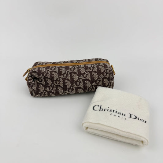 Dior Trotter Pouch Brown Canvas Vintage
