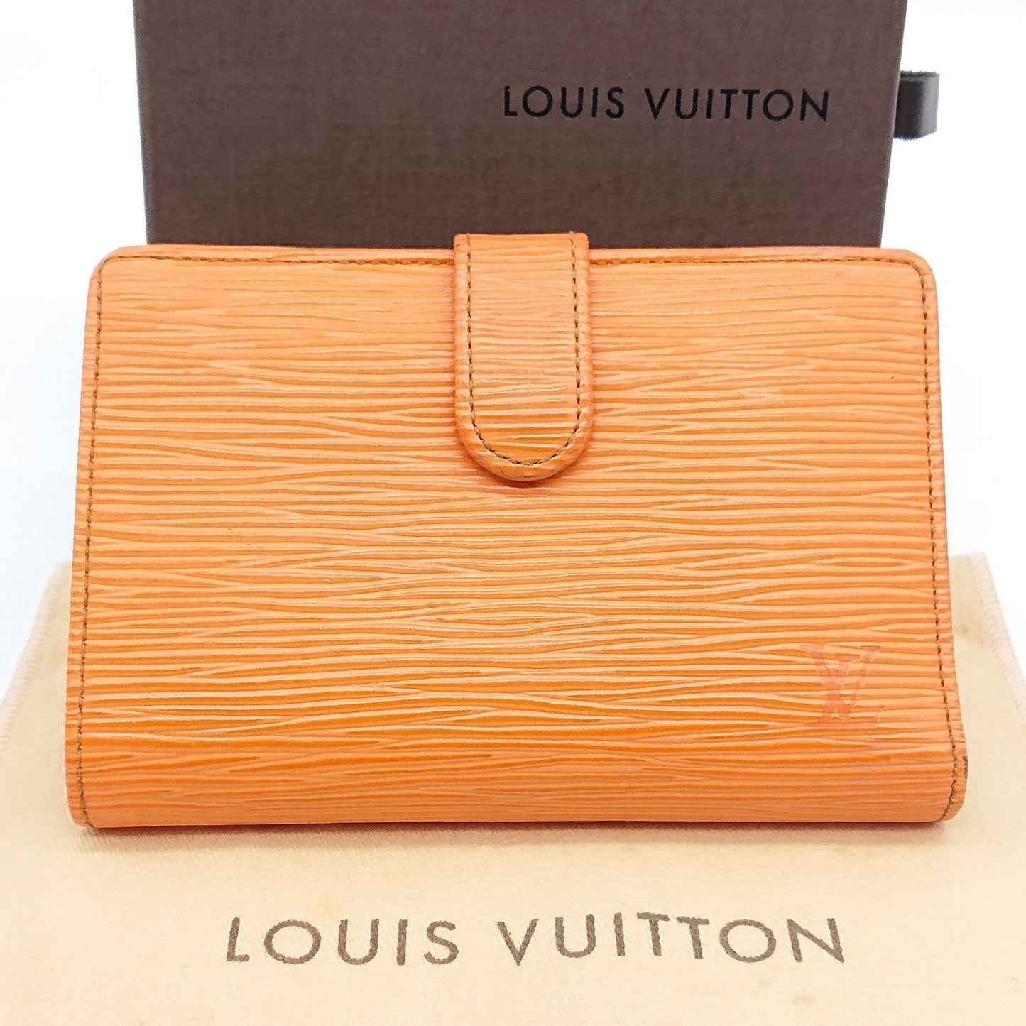 Louis Vuitton Portefeuille Viennois Folded Wallet Kiss Lock Epi Orange