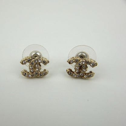 Chanel CC Logo Earrings Gold Vintage