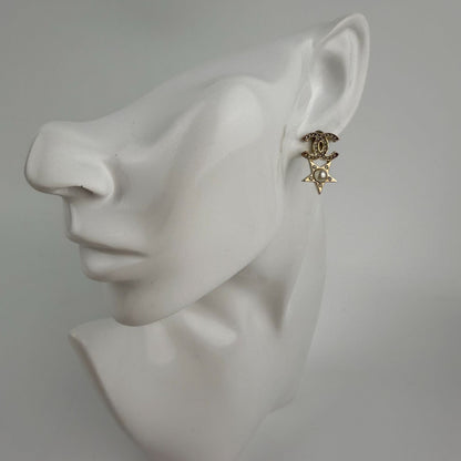 Chanel CC Logo Earrings Gold Vintage — view 7