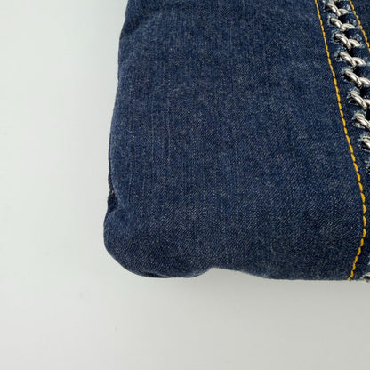 Chanel CC Logo Quilted Tote Shoulder Blue Denim Vintage — view 6