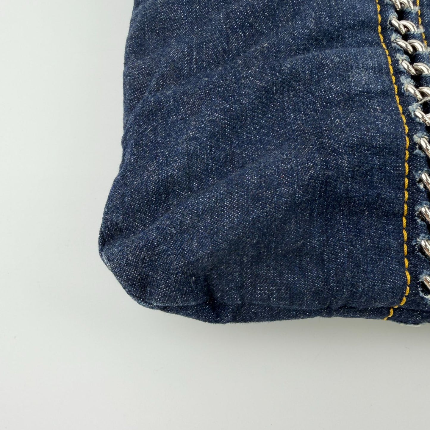 Chanel CC Logo Quilted Tote Shoulder Blue Denim Vintage — view 8