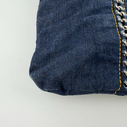 Chanel CC Logo Quilted Tote Shoulder Blue Denim Vintage — view 8