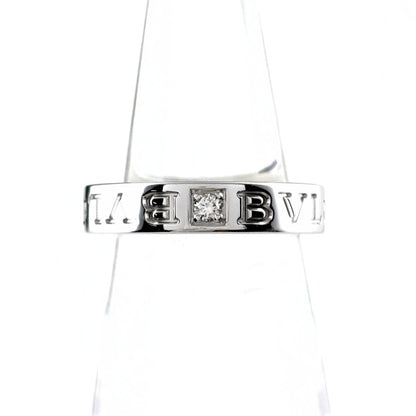 Bvlgari Double Logo Ring WG White Gold Pave Diamond