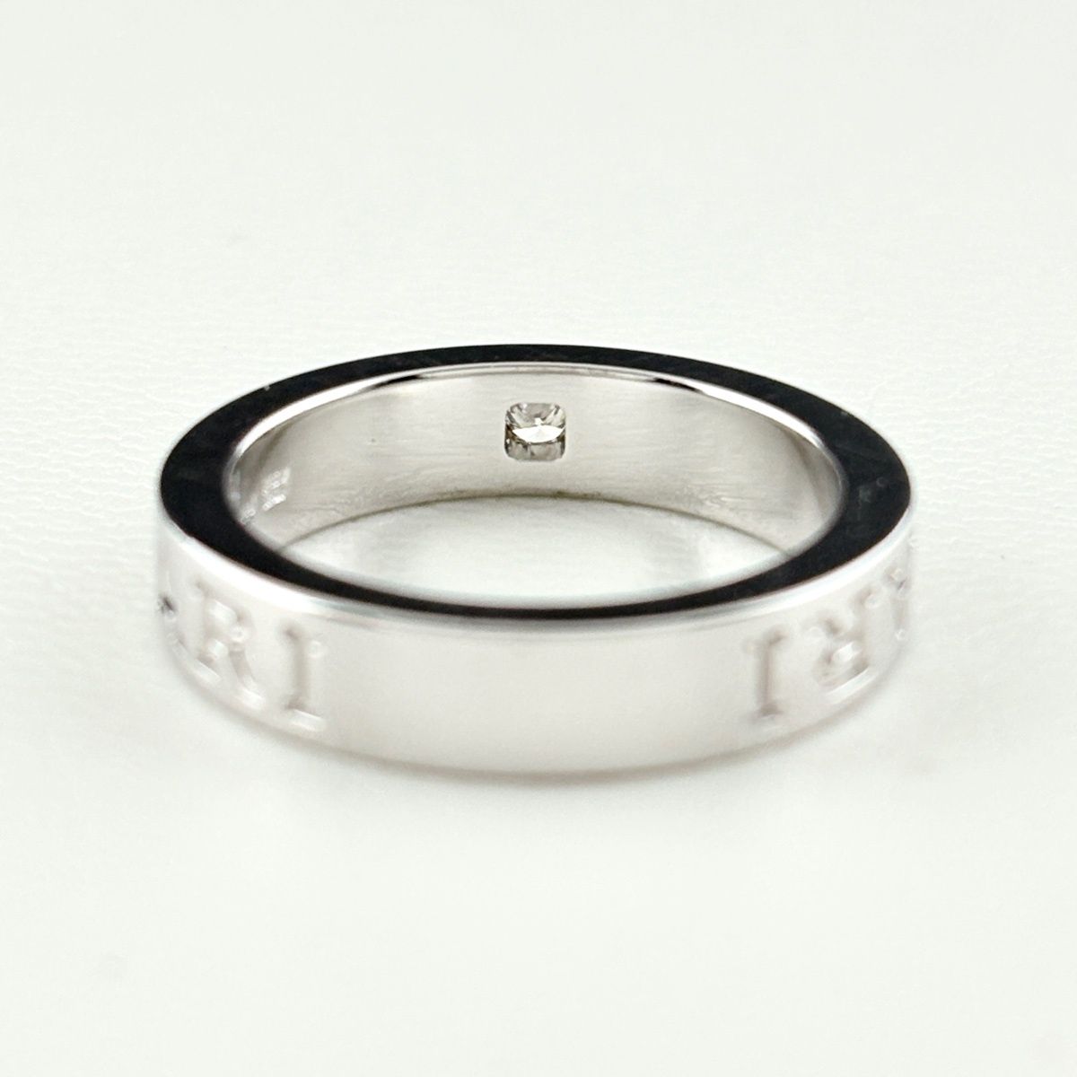 Bvlgari Double Logo Ring WG White Gold Pave Diamond — view 4