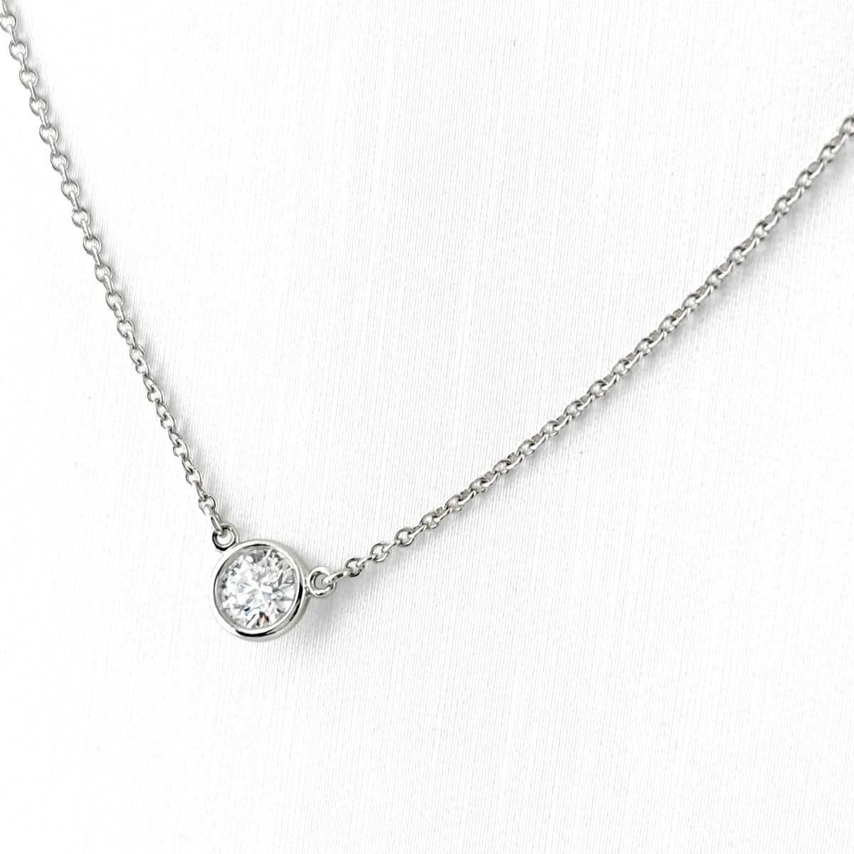 Tiffany & Co by the Yard Necklace Platinum Pendant Diamond Elsa Peretti