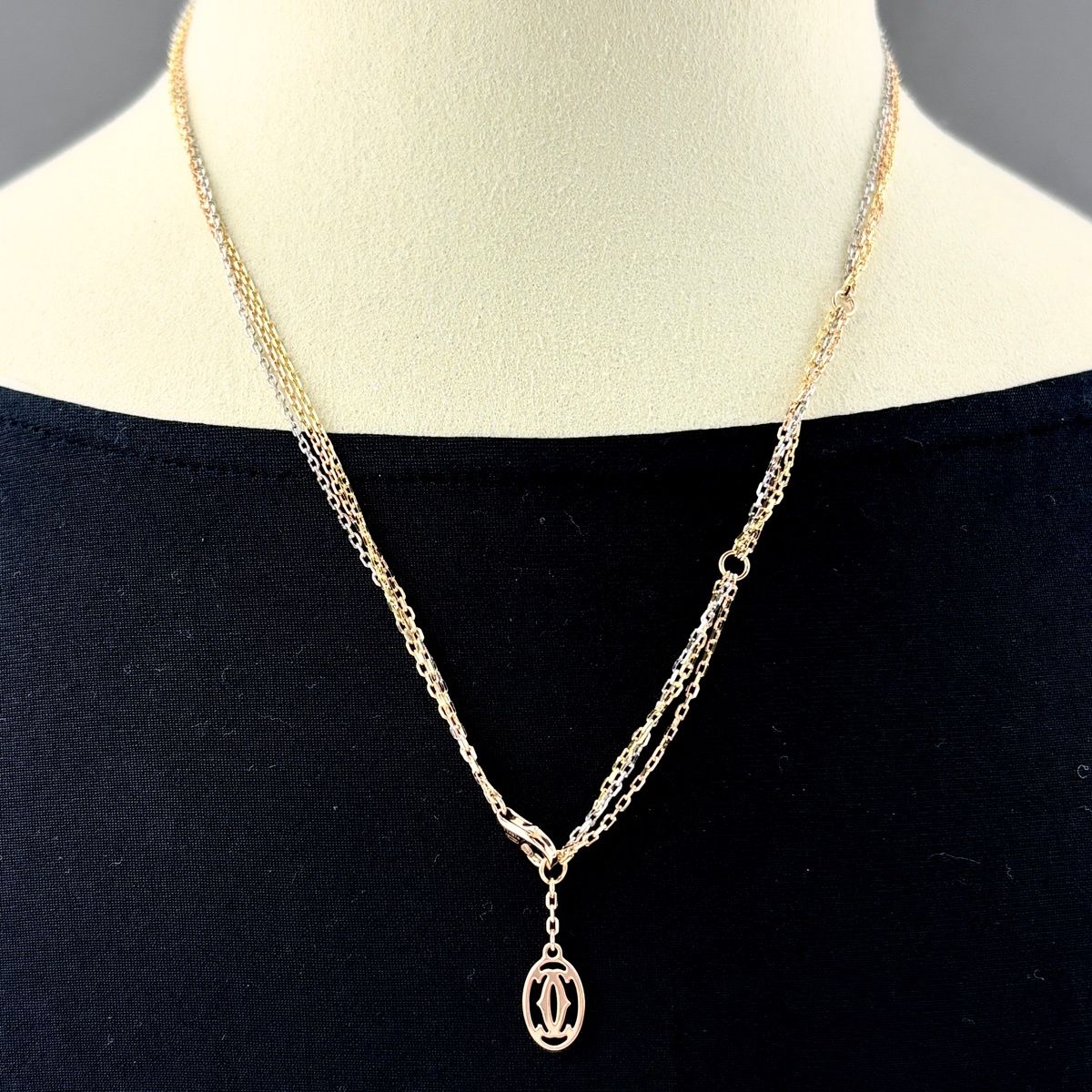 Cartier Color Necklace YG Yellow Gold Triple Strand — view 4