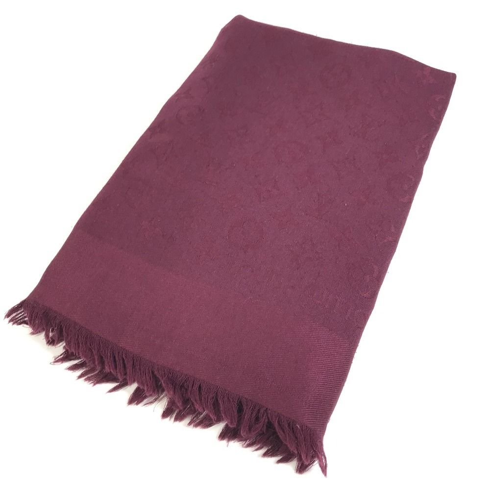 Louis Vuitton Shawl Monogram Wool Purple Scarf