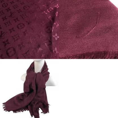 Louis Vuitton Shawl Monogram Wool Purple Scarf — view 9