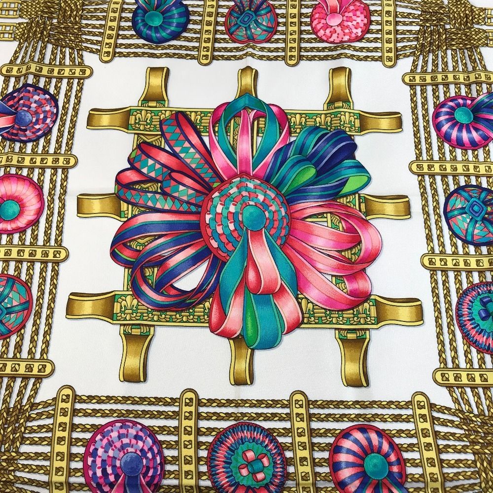 Hermes Scarf Carre 90 Silk White — view 7