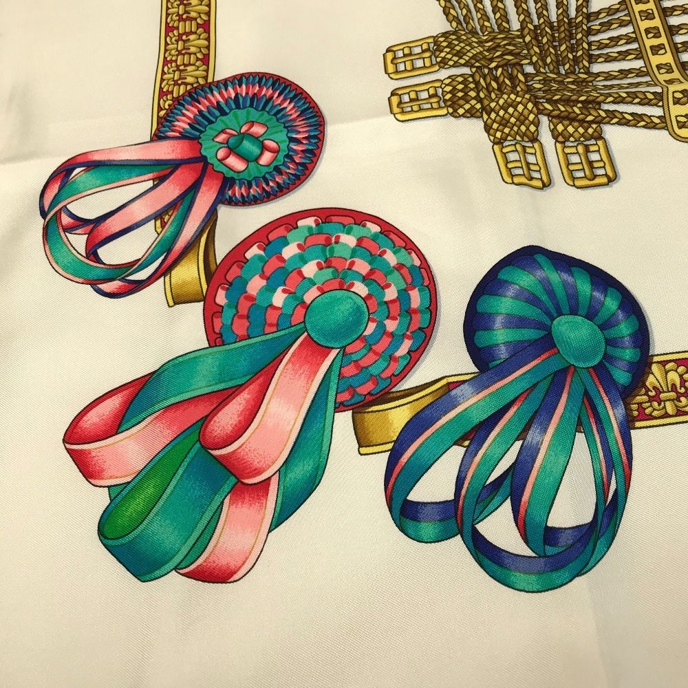 Hermes Scarf Carre 90 Silk White — view 8