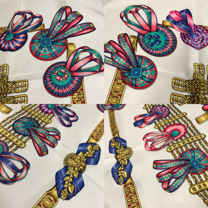 Hermes Scarf Carre 90 Silk White — view 9