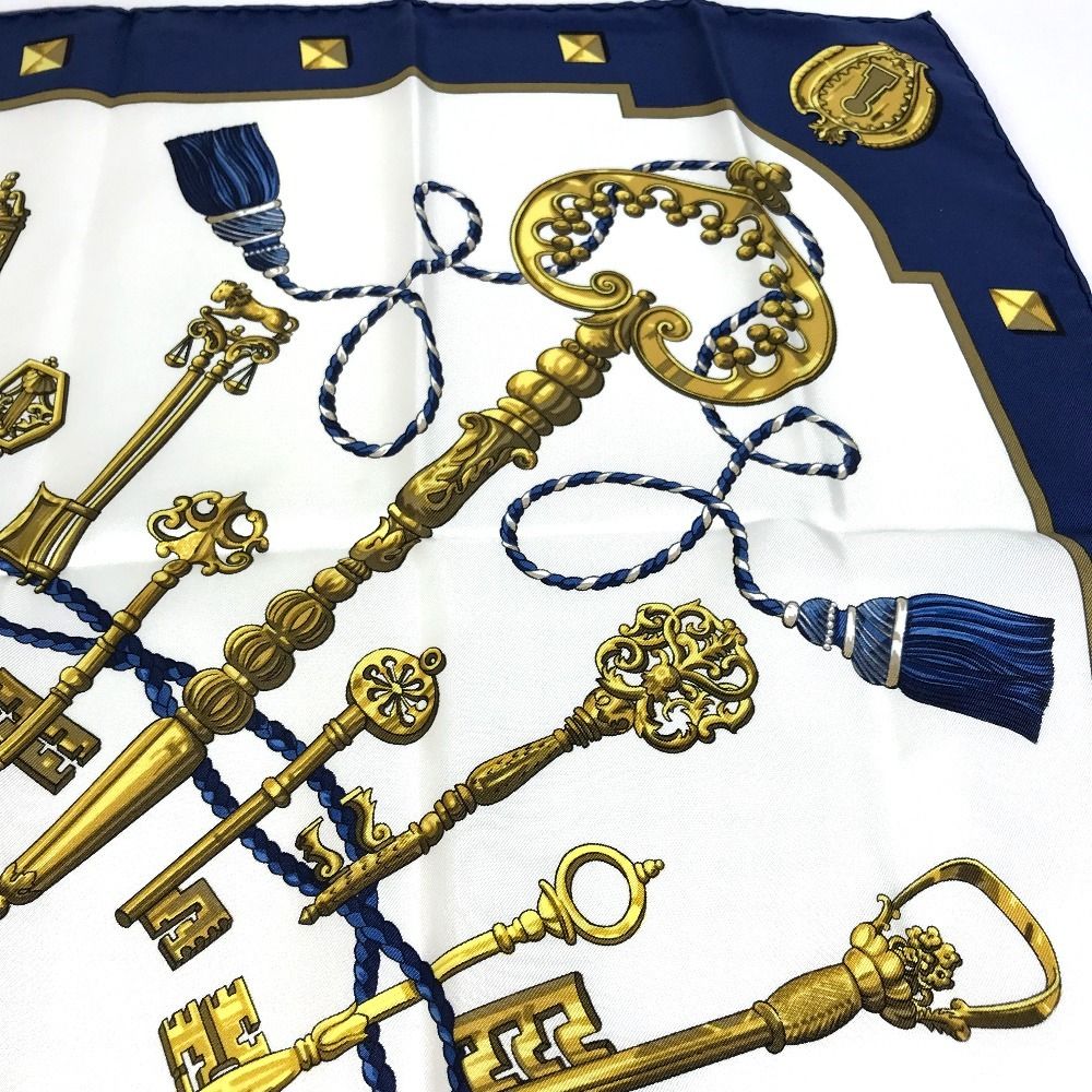 Hermes Scarf Carre 90 Silk Blue — view 8