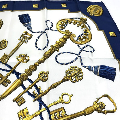 Hermes Scarf Carre 90 Silk Blue — view 8
