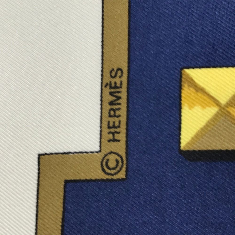 Hermes Scarf Carre 90 Silk Blue — view 5