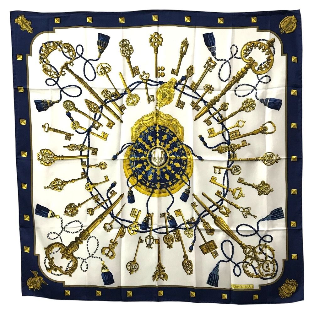 Hermes Scarf Carre 90 Silk Blue