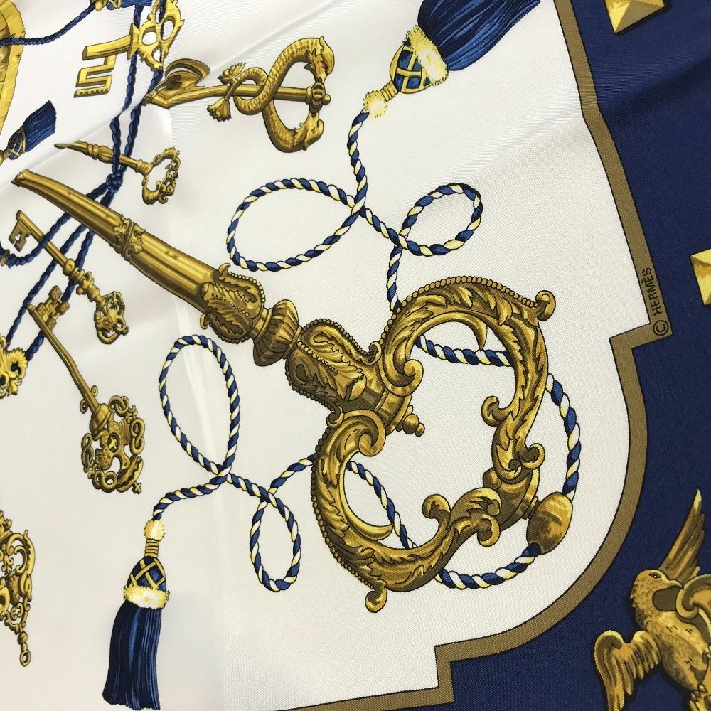Hermes Scarf Carre 90 Silk Blue — view 6