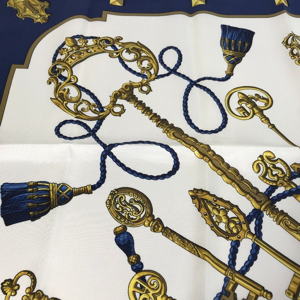 Hermes Scarf Carre 90 Silk Blue — view 7