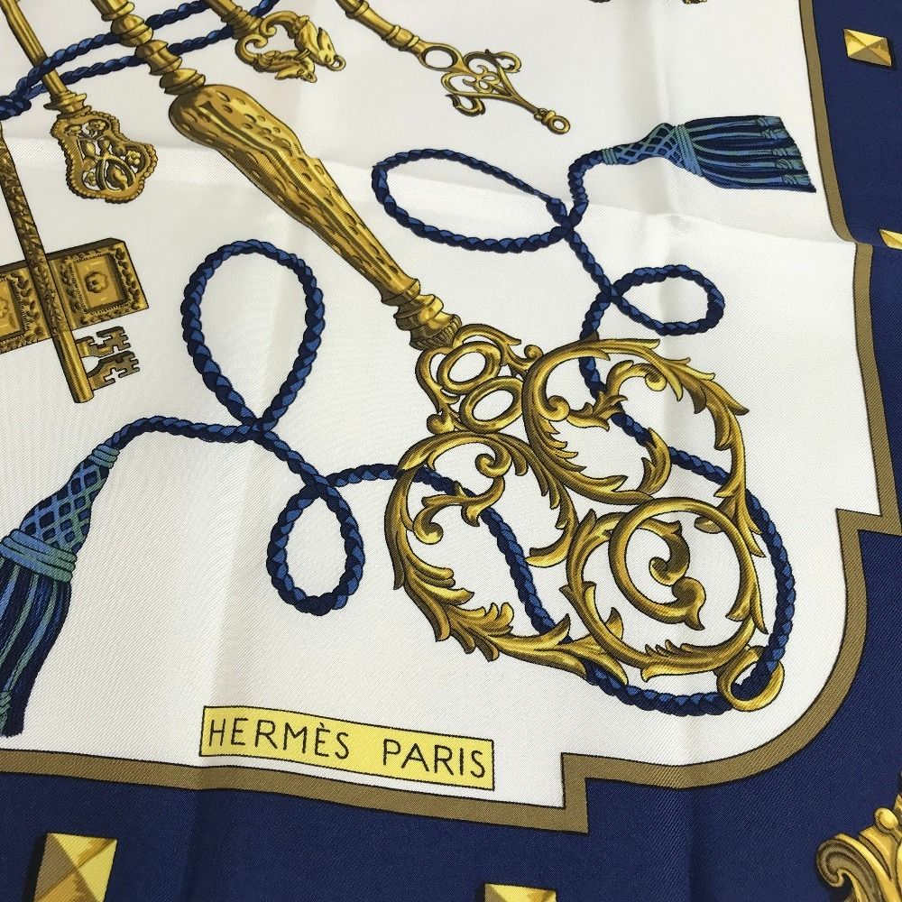 Hermes Scarf Carre 90 Silk Blue — view 4