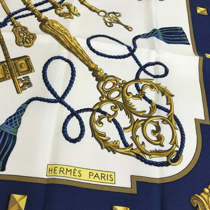 Hermes Scarf Carre 90 Silk Blue — view 4
