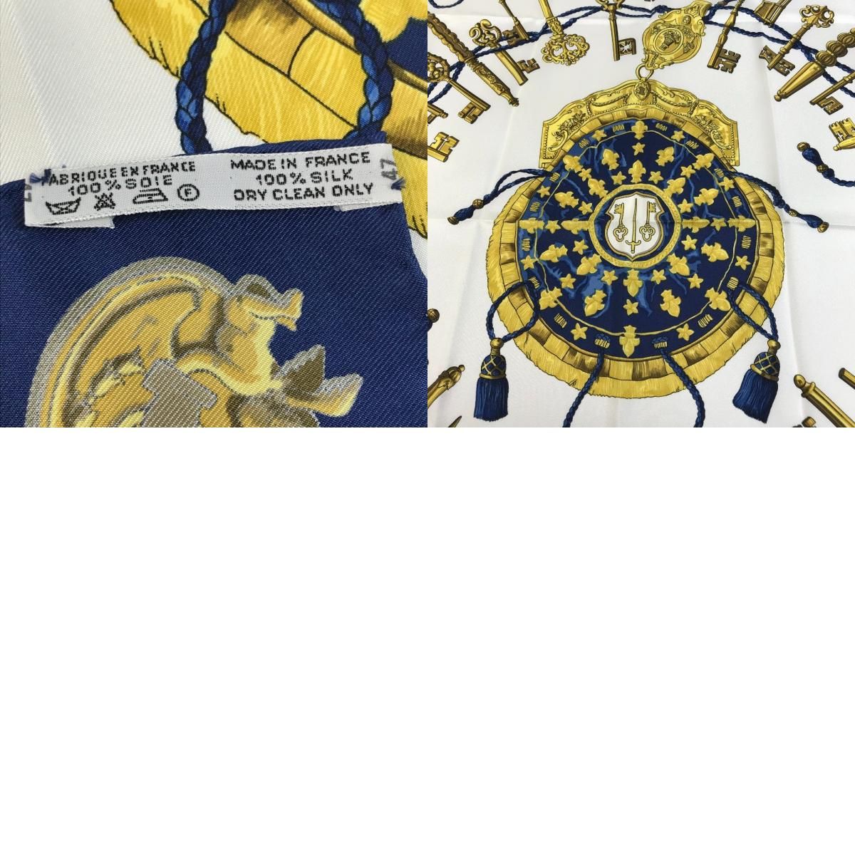 Hermes Scarf Carre 90 Silk Blue — view 9